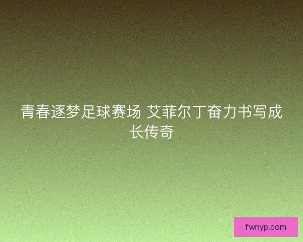 青春逐梦足球赛场 艾菲尔丁奋力书写成长传奇