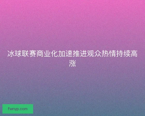 冰球联赛商业化加速推进观众热情持续高涨